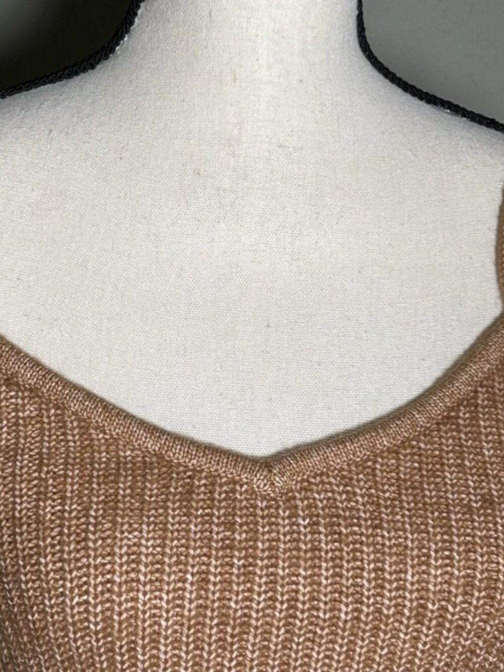 Express Women’s Tan Knit Tank Top Lace Appliqué Crop Cami Sweater Wool Blend XS - Picture 4 of 9